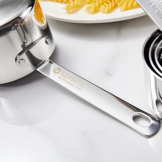 KEAWELL Premium Dog and Cat Food Measuring Cup 18/10 Stainless Steel (1, 1/4 Cup)