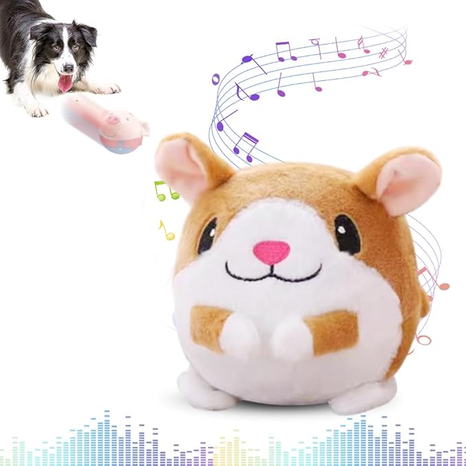 Dog Toys for Small Large Dogs,Puppy Toys to Keep Them Busy,Moving Interactive Squeaky Dog Toy,Active Moving Pet Plush Toy,Small Dog Toys (Hamster)