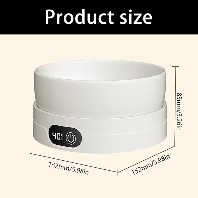 Heated Pet Water Bowl, Heated Bowl for Pets Adjustable Temperature Settings Heateds Dog Bowls Thermal Drinking Plate for Dogs Cats Small Animals Drinking Heaters