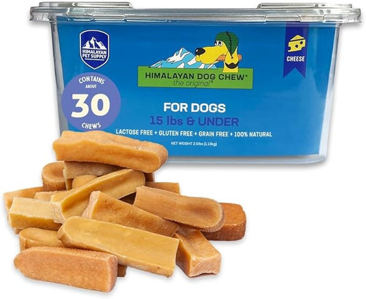 Himalayan Hard Cheese Chews | Long Lasting, Stain Free, Protein Rich, Low Odor | 100% Natural, Healthy & Safe | No Lactose, Gluten Or Grains | 2.5 lbs BULK TUB | SMALL | for s 15 Lbs & Smaller