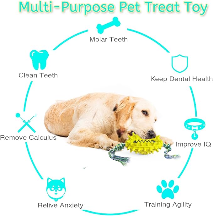 Dog Treat Toy - Interactive Dog Toys for Boredom, Treat Dispensing Enrichment Dog Puzzle Toy Food Puzzles Ball for Mental Stimulation Boredom Buster for Small Medium Large Dogs (F)