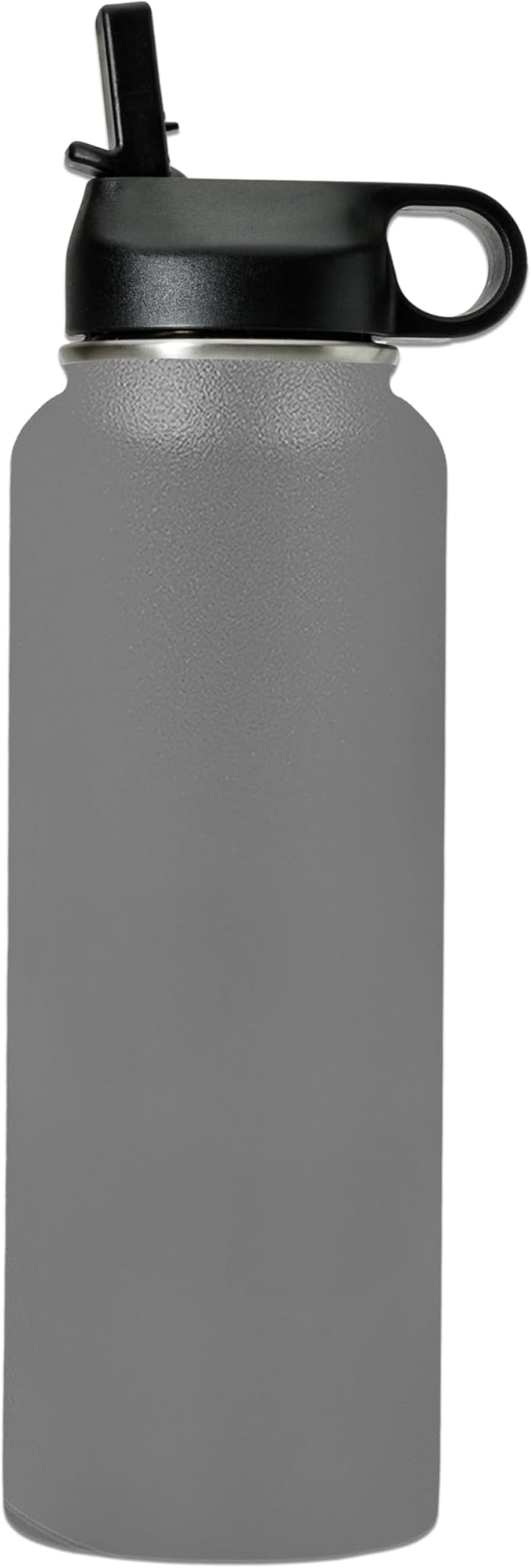 LaserGram Personalized Water Bottle, Dragon, Stainless Steel Double Wall Vacuum Insulated with Flip Top Straw, Custom Engraved Gift (40oz / 1180ml Gray)