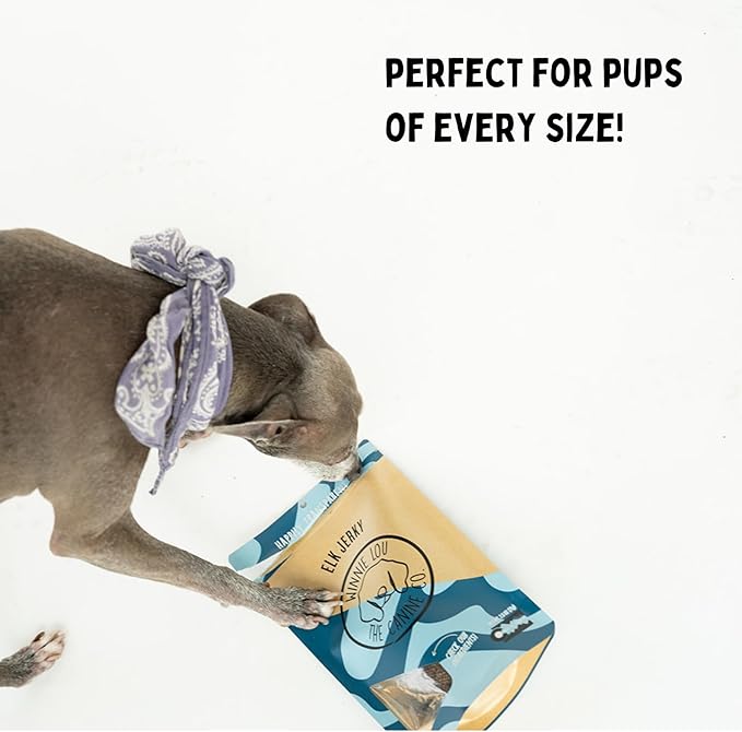 Winnie Lou Elk Jerky Dog Treats – Limited Ingredient, Human Grade, Training Treats for Small, Medium & Large Dogs, Made in USA (2 Pack)