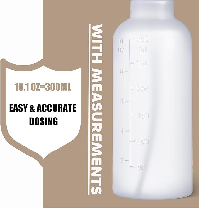 10 oz Spray Bottles, Mist/Stream Adjustable Small Spray Bottle for Hair Cleaning Plants Pet, BPA-free Plastic Water Empty Squirt Bottle with Measurements, 2 Pack