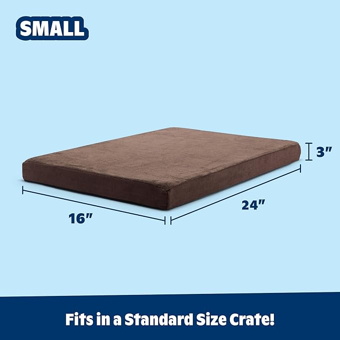 Barkbox Orthopedic Dog Bed | Comfortable Memory Foam Mattress for Joint Relief | Head and Neck Support Waterproof with Non Skid Bottom | Calming Durable Bed with Washable Cover | Small, Espresso