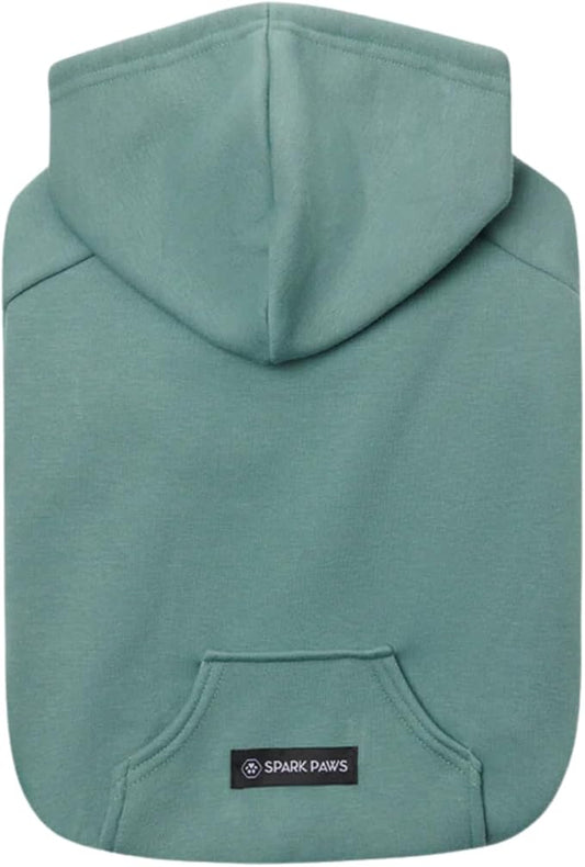 Spark Paws Dog Hoodie – Premium Dog Sweater for Small, Medium, and Large Dogs | Warm Outfits for French Bulldogs, Pitbull, Puppy, Winter Jacket Alternative - Teal - M