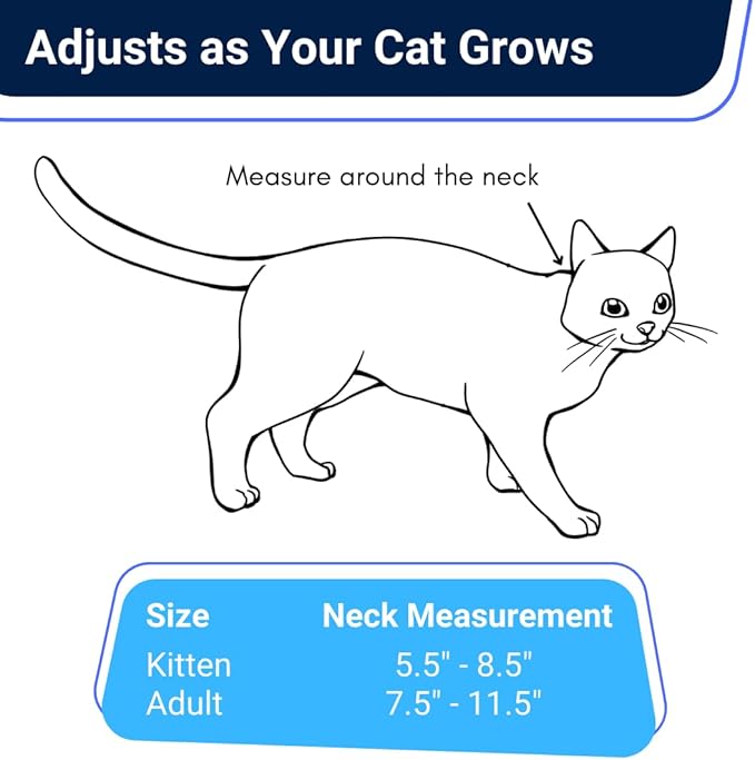OutdoorBengal Durable Cat Collar Breakaway with Soft Padding for Medium to Large Cats - Thin Heavy Duty Tactical Fabric, Comfortable, Quick Release Breakaway Cat Collars, No Bell Collar (Blue, Adult)