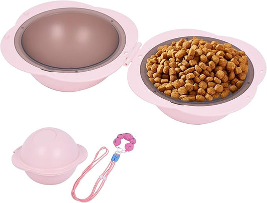 Portable Dog Bowls Travel Pet Bowls Food and Water Feeder, Pet Cats Puppies Feeding Watering Dish for Walking, Parking, Traveling, Camping (Pink)
