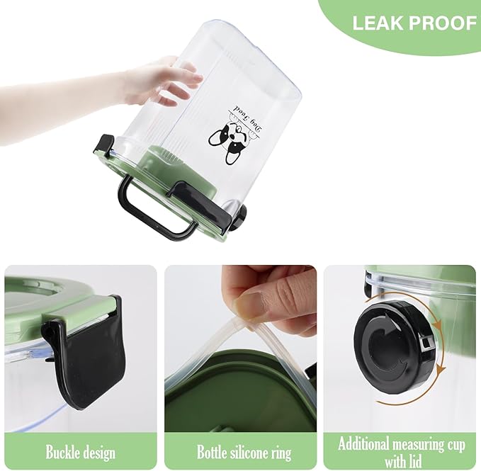 Dog Cat Food Storage Container,Pet Food Storage Bin with Side Pouring Spout and Handle,4lb Cat Dog Treat Container Dispenser,Airtight BPA-free Portable pet FoodS Holder with Folding Bowl
