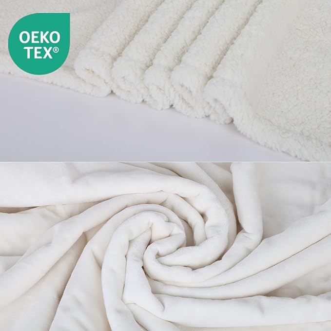 Waterproof Dog Blanket for Medium Dogs - Reversible Washable Pet Blanket, Soft Sherpa Fleece Furniture Protector, Cat Throw Bed Couch, Cream, 30"x40"