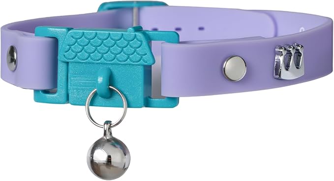 Kittyrama Mauve Cat Collar with Bell. Cat Friendly Award Winner. Approved by Vets and Cat Experts. Breakaway Cat Collars Quick Release. Kitten Collar. Won't Rub Fur. Lightweight, Soft & Comfy