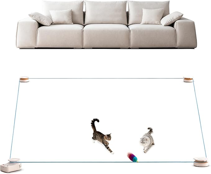 Interactive Cat Toy for Indoor Cats – Automatic Moving & Enrichment Toy for Indoor Cats/Kitten, Auto/Manual Control Cat Treadmill for Exercise & Mental Stimulation, Stimulating Chase Toys (H1K3)