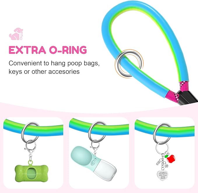 Dog Leash Heavy Duty 4/5/6ft-Red XiaZ 2 Handles Dog Leashes for Medium Large Dogs 1/2 Inch 1000lb Strength Reflective PVC Waterproof-Handles Metal Hook Dual-Handle Rope Leash Nighttime Safety