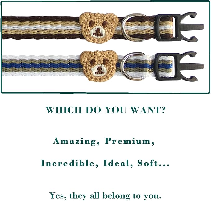 Yizepet Cat Collars, Breakaway Kitten Collar, Cute Kitty Collar in 2 Pack, Pet Supplies Accessories