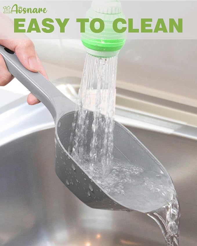 2 PACK Dog Food Scoop,1 Cup Capacity Pet Food Scoop With Measuring Lines For Dog, Puppy and Cat (Grey)