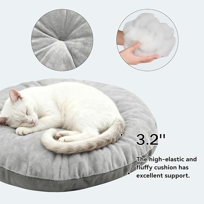 Lcybem Cat Beds for Indoor Cats - Rabbit-Shaped Cat Cave Bed with Hanging Toy,Super Soft Calming Pet Bed for Kitten,Small Dog,Warm Plush&Machine Washable&Removable Cotton Pad,cat Hideaway