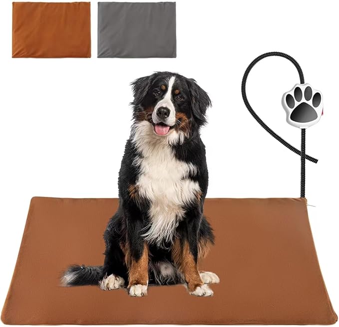 On/Off Switch Electric Pet Heating Pad with Chew Resistant Cord and 2PCS Machine Washable Cover,Indoor Heated Pet Bed Warmer,for Cat Beds and Dog Beds 75x40CM