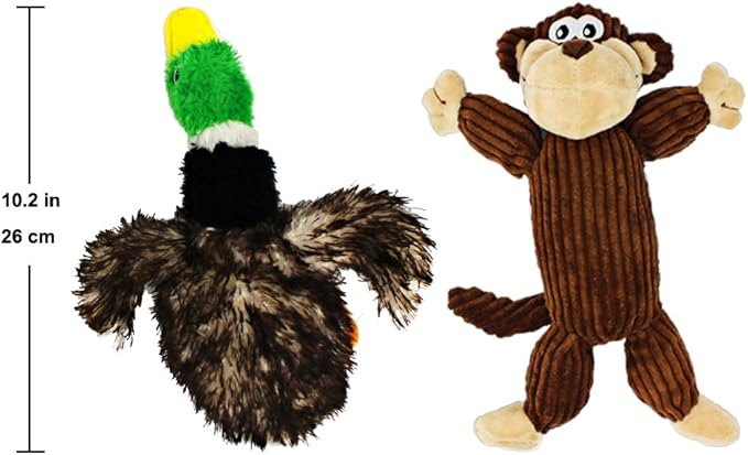 Jalousie 5 Pack Dog Squeaky Toys Three no Stuffing Toy and Two Plush with Stuffing for Small Medium Large Dog Pets (5 Pack)