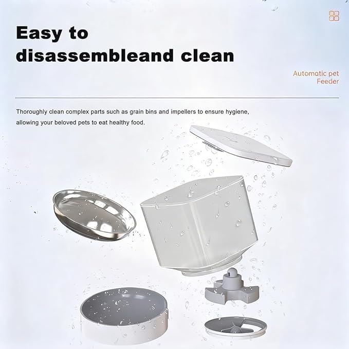 Auto Pet Feeder with Camera & App, 4.5L Automatic Dog and Cat Feeder, 12-Meal Programmable Dispenser with 10s Voice Recorder (White)