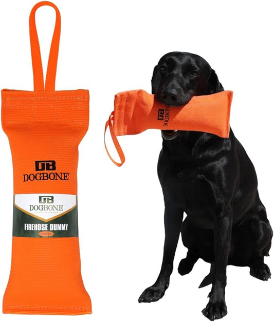 DogBone Firehose Dog Bumper for Hunting & Sporting Dog Training – Perfect Floating Dummy for Water Retrieving & Fetch – Ideal Canvas Alternative for Puppies or Adult Retrievers & Includes Throw Loop