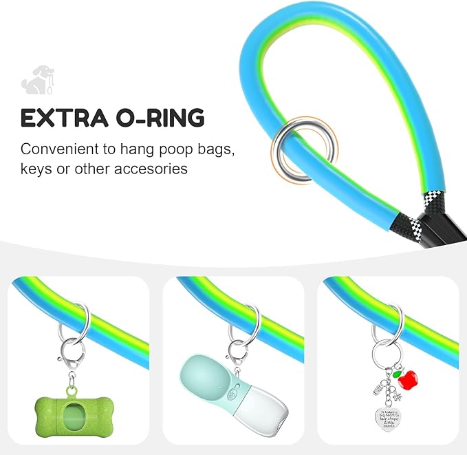 Dog Leashes for Large Dogs That Pull 4/5/6ft-Black XiaZ 2 Handles Dog Leash 1/2 Inch 1000lb Strength Reflective PVC Waterproof-Handles Metal Hook Dual-Handle for Medium Large Sized Nighttime Safety