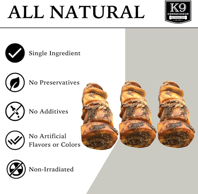 K9 Connoisseur Beef Marrow Dog Bones for Small Breed Dogs USA Made Natural Long Lasting Single Ingredient Doggie Delight Filled Bone Slice Chew Treat Best for Dogs Or Puppies Upto 15 Pounds - 3 Pack