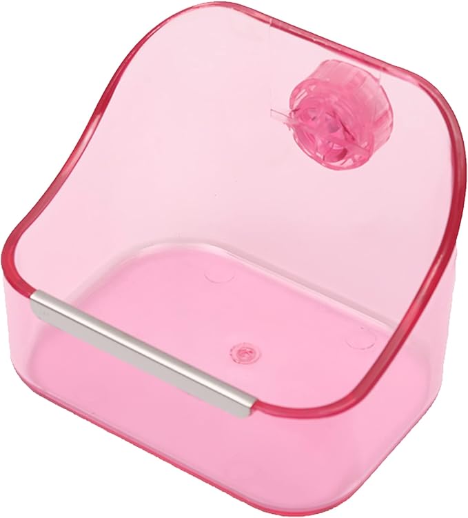 (2 Pack) 5" x 3 3/4" x 4" CalPalmy Pink Food and Water Bowl for Rabbit, Chinchilla, Guinea Pig - The Best Tip-Proof, Clip-On Food Dishes for Rabbits and Small Pets