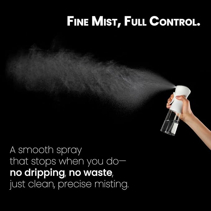 Mistifi Fine Mist Spray Bottle Ultra Fine Mist Water Sprayer for Hair, Face, Plants and Cleaning　Eco-Friendly Continuous Spray for Face and Indoor Plants　 (200ml 2Pcs, Transparent bottle)