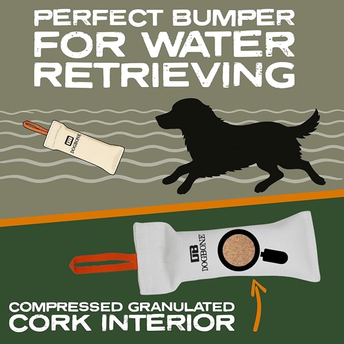 DogBone Firehose Dog Bumper for Hunting & Sporting Dog Training – Perfect Floating Dummy for Water Retrieving & Fetch – Ideal Canvas Alternative for Puppies or Adult Retrievers & Includes Throw Loop