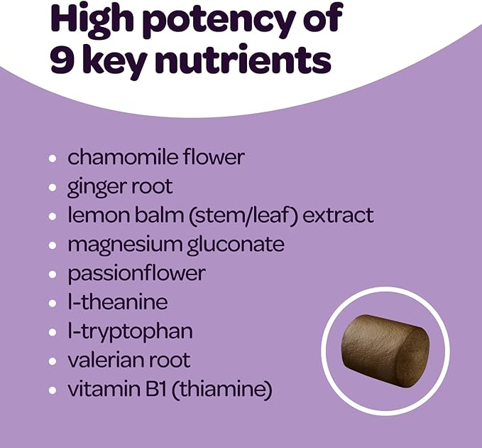 Calming Chews for Dogs | Herbal Dog Calming Chews for Anxiety from Normal and Occasional Stressors Including Separation Storms Grooming & Travel | NASC Certified & Made in The USA | 60 Count