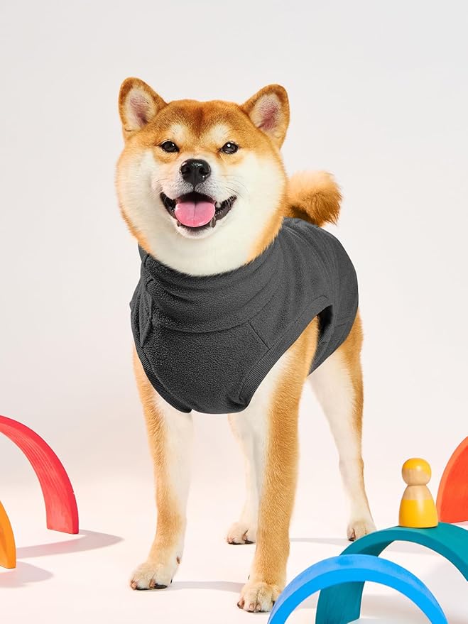 Haloumoning Fleece Dog Sweater Turtleneck Pullover Sweatshirt Pet Winter Warm Clothes