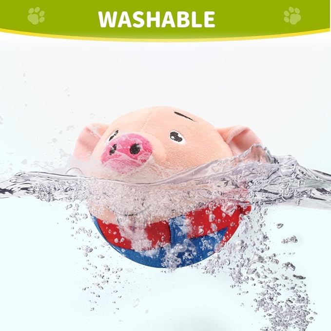 Dog Toys for Small Large Dogs,Puppy Toys to Keep Them Busy,Moving Interactive Squeaky Dog Toy,Active Moving Pet Plush Toy,Small Dog Toys (Blue Pig)