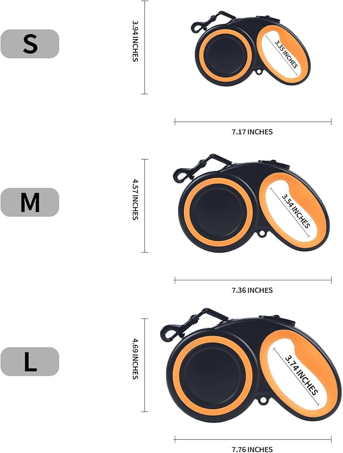 10 Ft Retractable Dog Leash, 360° Tangle-Free Heavy Duty Great Leashs for Dog up to 44lbs with Anti-Slip Handle, Dog Walking Leash Suitable for Small 44lbs Dogs(Black,S)