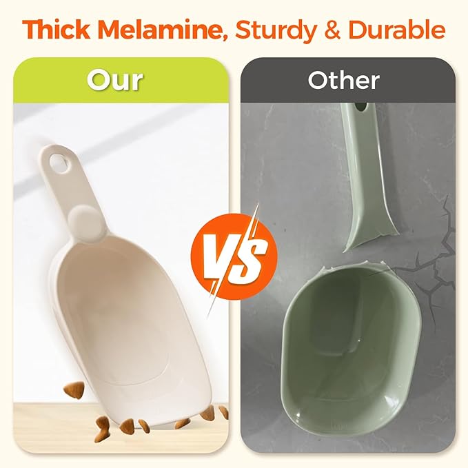 Dog Food Scoop 1 Cup, One Cup Measuring Cup, Food-Grade Melamine Pet Food Scoop, Durable 1 Cup Scoop with Precise Markings, BPA-Free & Dishwasher Safe (White, 8oz)