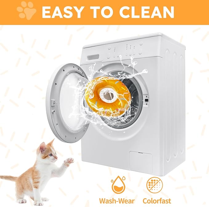 Cat Cone Collar Soft, Cat Recovery Collar for Wound Healing Cute Donut Adjustable Kittens Cones to Stop Licking Comfortable Lightweight Neck Elizabethan Collars for Cats Kittens After Surgery