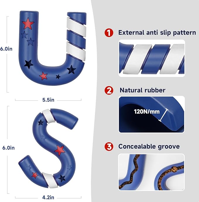 American Playtime Dog Chew Toy, Blue 6" in 2 Pack Interactive Outdoors Toys for Aggressive Chewers for Treat-Filling Capabilities and Tug of War Dog Toy, Tough Toys for Medium,Large Dogs