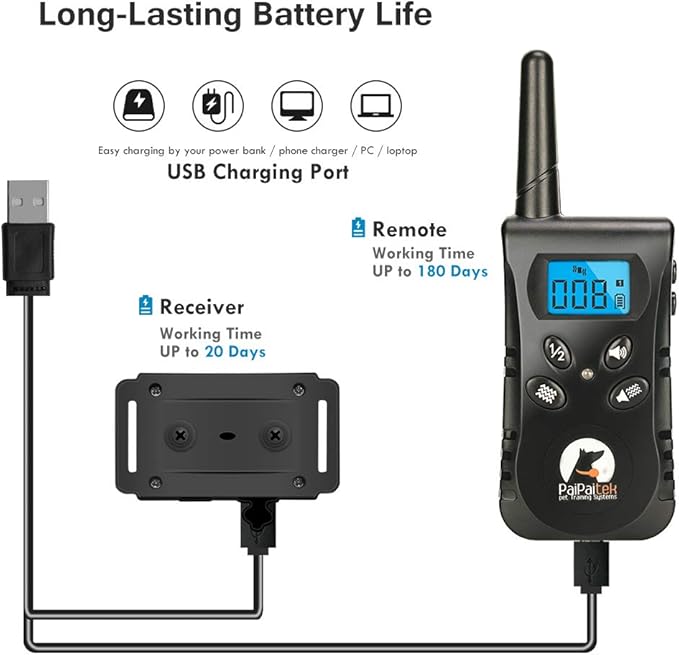 Paipaitek Vibrating Dog Collar, No Shock Dog Training Collar 2 Dogs, Deaf Dog Collars w/2 Receivers, Rechargeable & Waterproof, Up to 1600Ft Remote Range