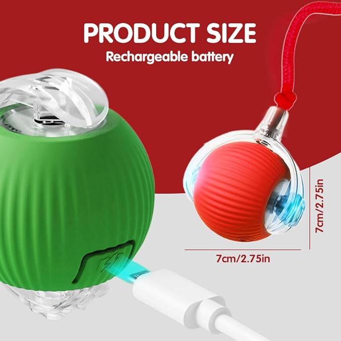 Interactive Cat Toy, 2025 New Cat Toy for Indoor Cats, Intelligent Rolling Ball Toys, Kitten Toys for Bored Indoor Cats/Dogs (mixedB,3pcs)