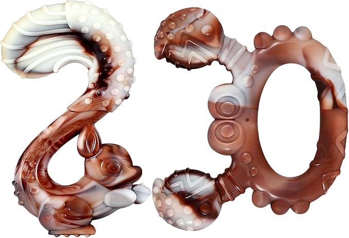 Indestructible Dog Toys for Aggressive Chewers, Tough and Durable Chew Toys for Large Medium Dogs, Interactive Dog Chew Toys to Keep Them Busy (F Squirrel+Crab)