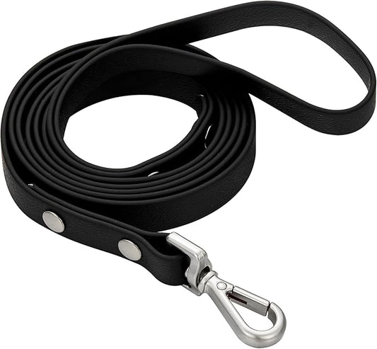 Waterproof Long Dog Training Leash 15ft Outdoor PVC Dog Leashes Great for Large Medium Small Dog Training Lead,Beach,Yard,Play,Camping(Black