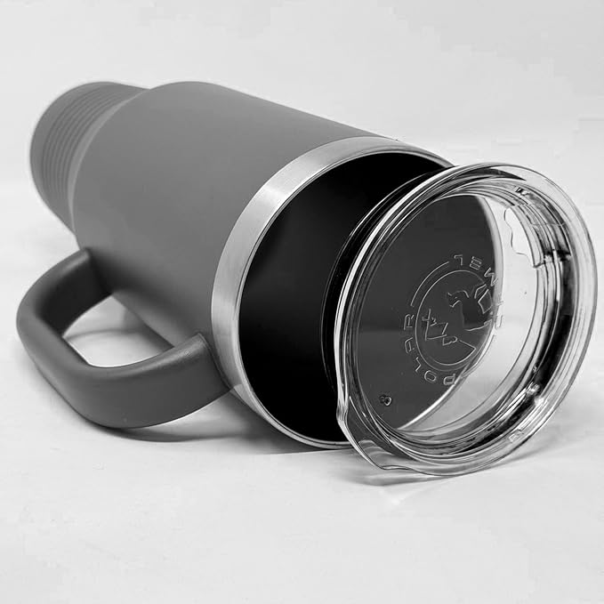 40oz Vacuum Insulated Travel Mug with Handle, Chihuahua Dog, Personalized Engraving Included (Gray)