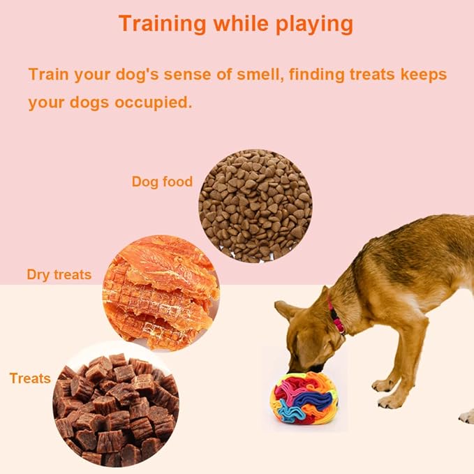Snuffle Ball - Snuffle Ball for Dogs Large Breed, Interactive Dog Toys to Keep Them Busy, Dog Puzzles for Large Dogs with Storage Bag Machine Washable