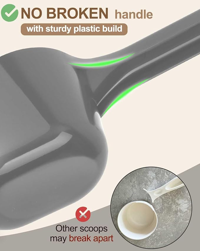 2 PACK Dog Food Scoop,1 Cup Capacity Pet Food Scoop With Measuring Lines For Dog, Puppy and Cat (Grey)