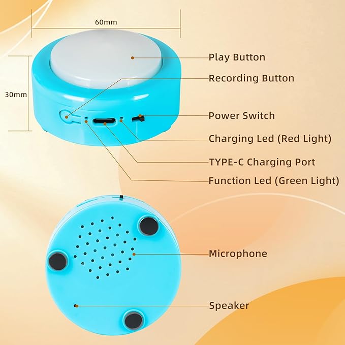 Dog Buttons for Communication – 6 Pack Rechargeable Dog Talking Buttons Starter Kit with Non-Slip Mat, High-Sensitivity & 24s Voice Recording 49 Stickers Pet Training Buttons for Dogs & Cats