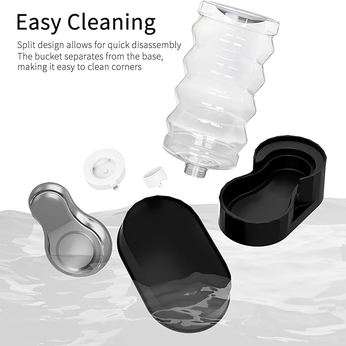 RIZZARI Automatic Dog Water Dispenser: Gravity Stainless Steel Pet Waterer - Large Capacity Water Feeder for Cats and Senior Dogs with Spine Pains - Use in Garden Garage