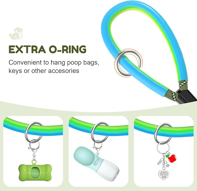 Dog Leashes for Large Dogs Heavy Duty 4/5/6ft-Green XiaZ 2 Handles Dog Leash 1000lb Strength Reflective PVC Waterproof-Handles Metal Hook Dual-Handle for Medium Large Sized Training Nighttime Safety