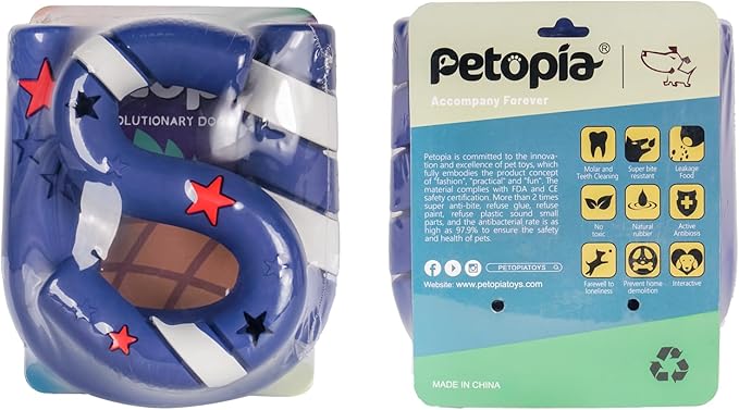 American Playtime Dog Chew Toy, Blue 6" in 2 Pack Interactive Outdoors Toys for Aggressive Chewers for Treat-Filling Capabilities and Tug of War Dog Toy, Tough Toys for Medium,Large Dogs