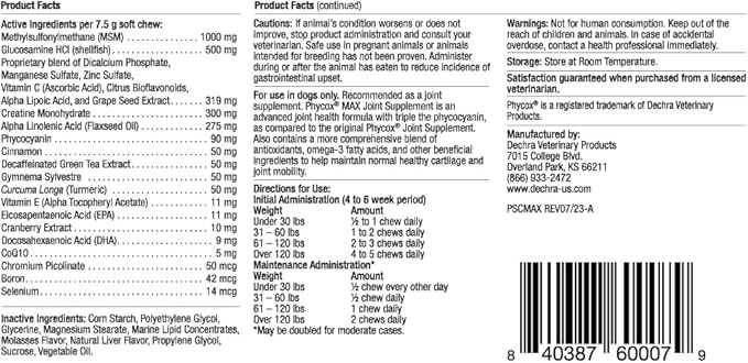 MAX Joint Supplement Soft Chews for Dogs, 90 ct