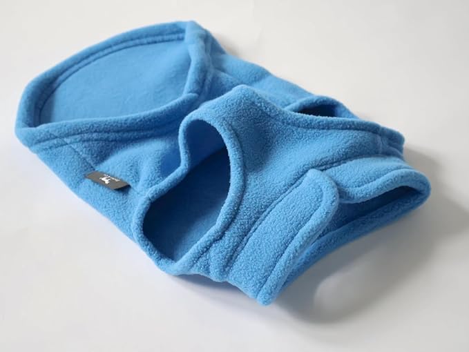 JACKO & CO - Fleece Vest Dog Sweater with Leash Ring - Soft, Warm & Lightweight Pullover Coat for Small & Medium Dogs, Puppies & Cats - Cozy Fall/Winter/Spring Pet Jacket (Blue, X-Small 2-4lbs)