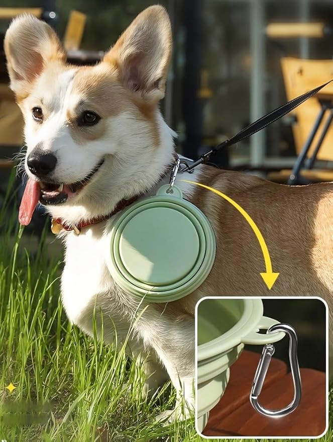 Large Breed Collapsible Dog Bowl, 2-Pack Food-Grade Silicone Collapsible Bowls, Outdoor Portable Pet Bowl, Dog Travel Water Bowl for Camping and Home